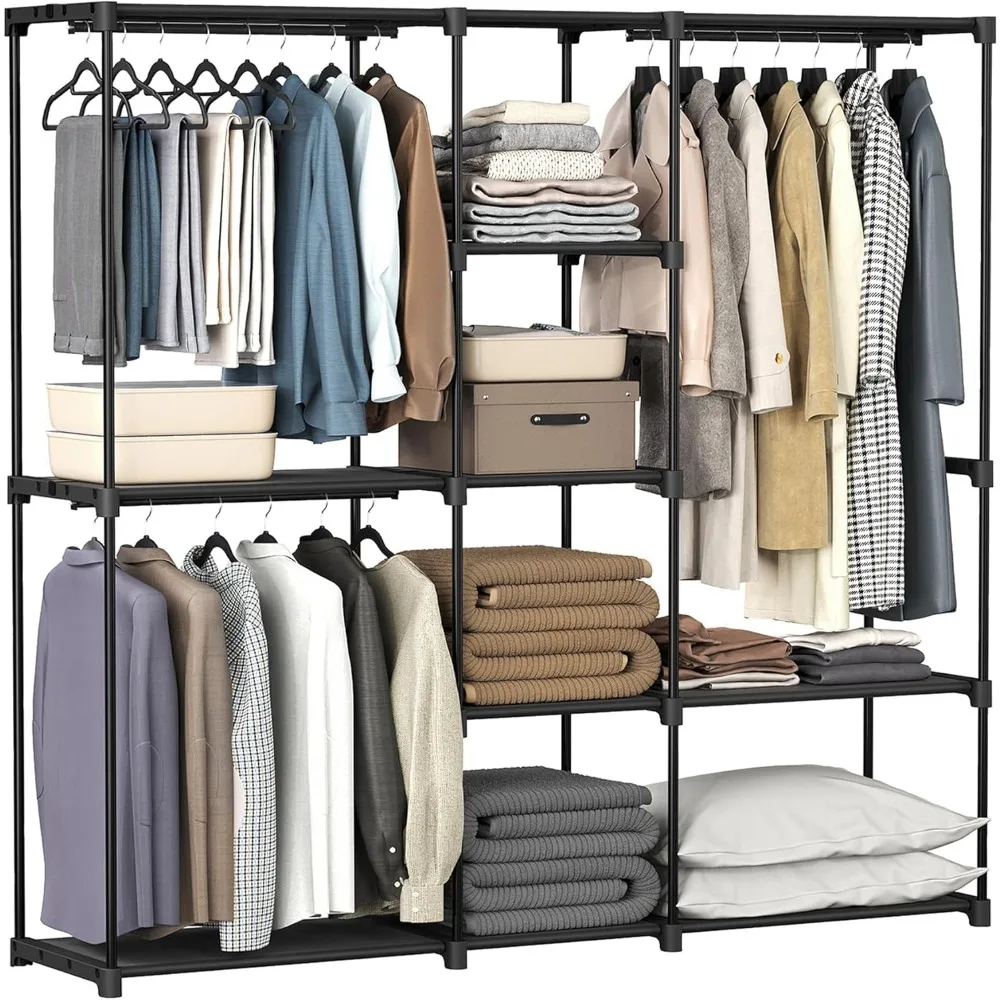 

Portable Closet, Freestanding Closet Organizer, Clothes Rack with Shelves, Hanging Rods, Storage Organizer, for Cloakroom, Bedr