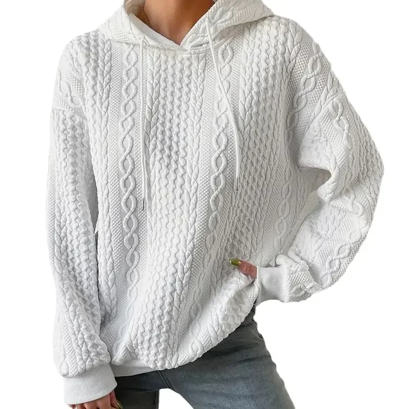 Casual Long Sleeve Hoodies Sweater Office Lady Autumn Winter Fashion Elegant Solid Knitted Sweatershirt for Women 2023 Female