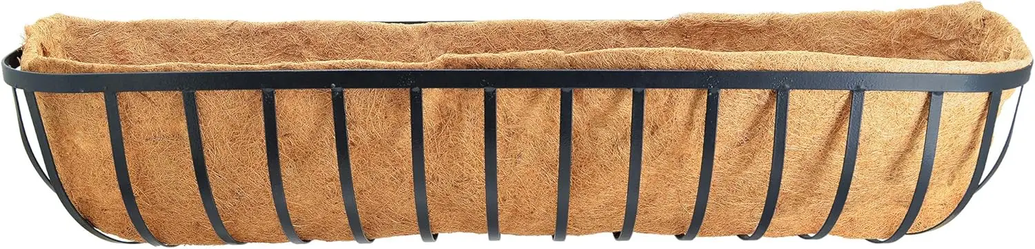 

48-inch Hanging Window Basket Metal Trough for Outdoor Decor, Garden Planter with Rust-Resistant Finish
