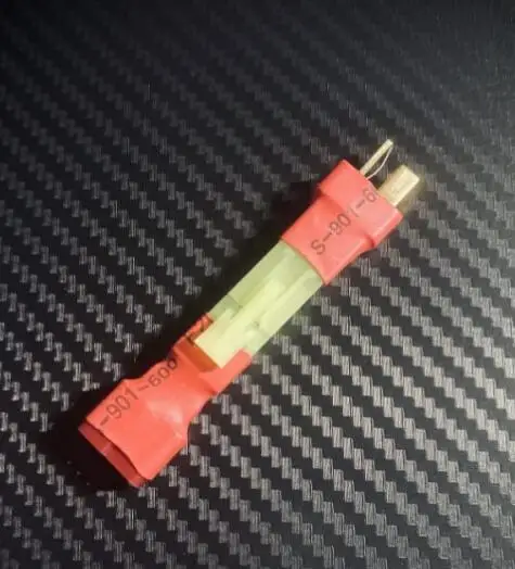 2 Pcs Mini-Tamiya Female to Male T-Plug Deans Adapter - Airsoft Deans to mini Tamiya Connector Male And Female (Red Connectors)