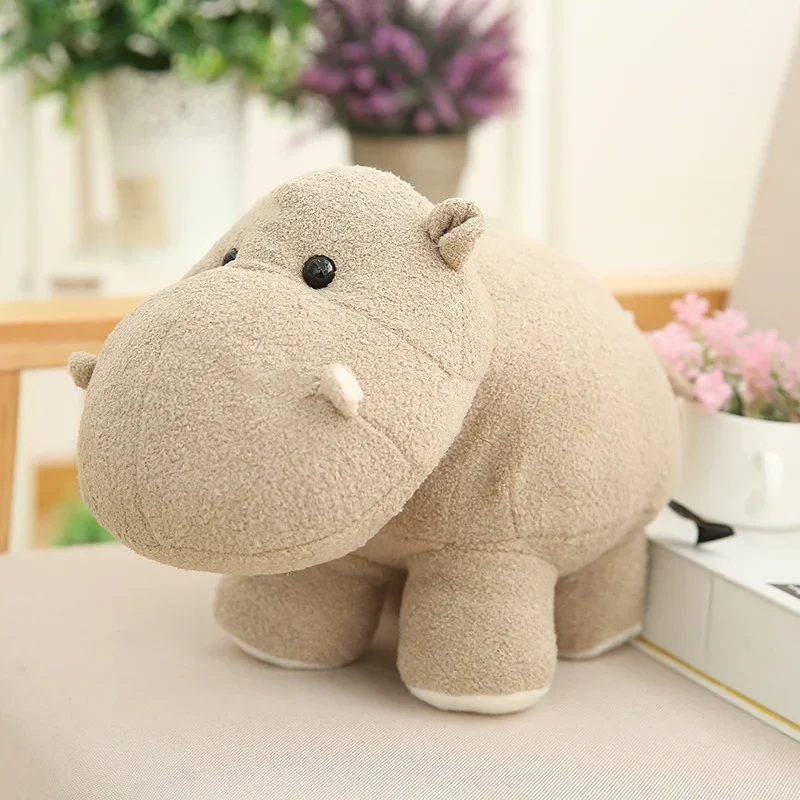 20/25/35CM Cute Chubby Hippo Elephant Plush Toy Soft Plushies Kawaii Stuffed Animal Doll Room Decor Kids Birthday Gift