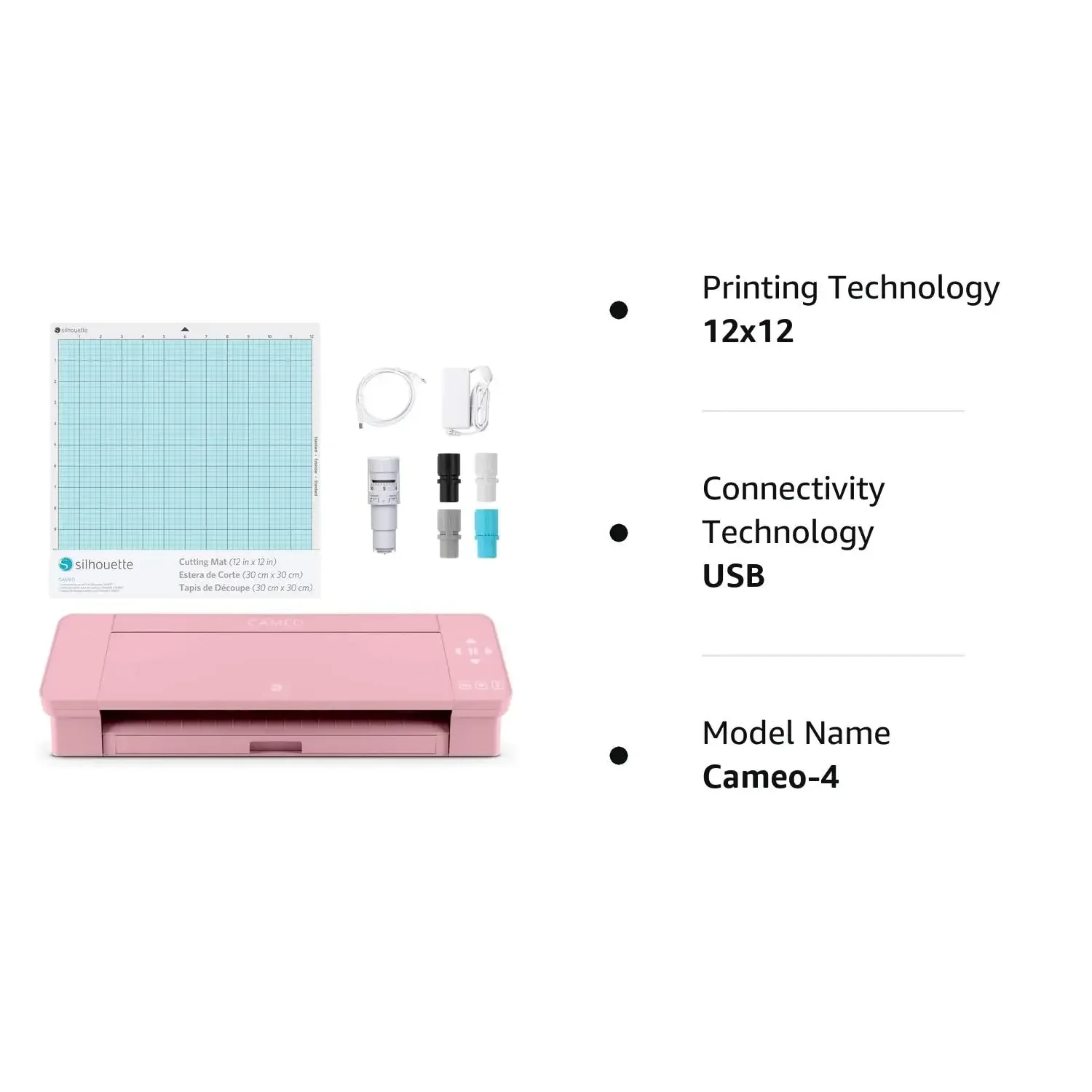 Silhouette Cameo 4 with Bluetooth, 12x12 Cutting Mat, Autoblade 2, 100 Designs