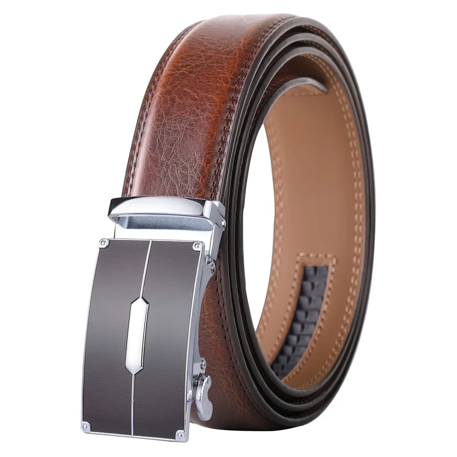 New Fashion Cow Genuine Leather Men Belt High Quality Male Strap for Business Casual Blue Gray Mens Belts Ceinture Homme B812