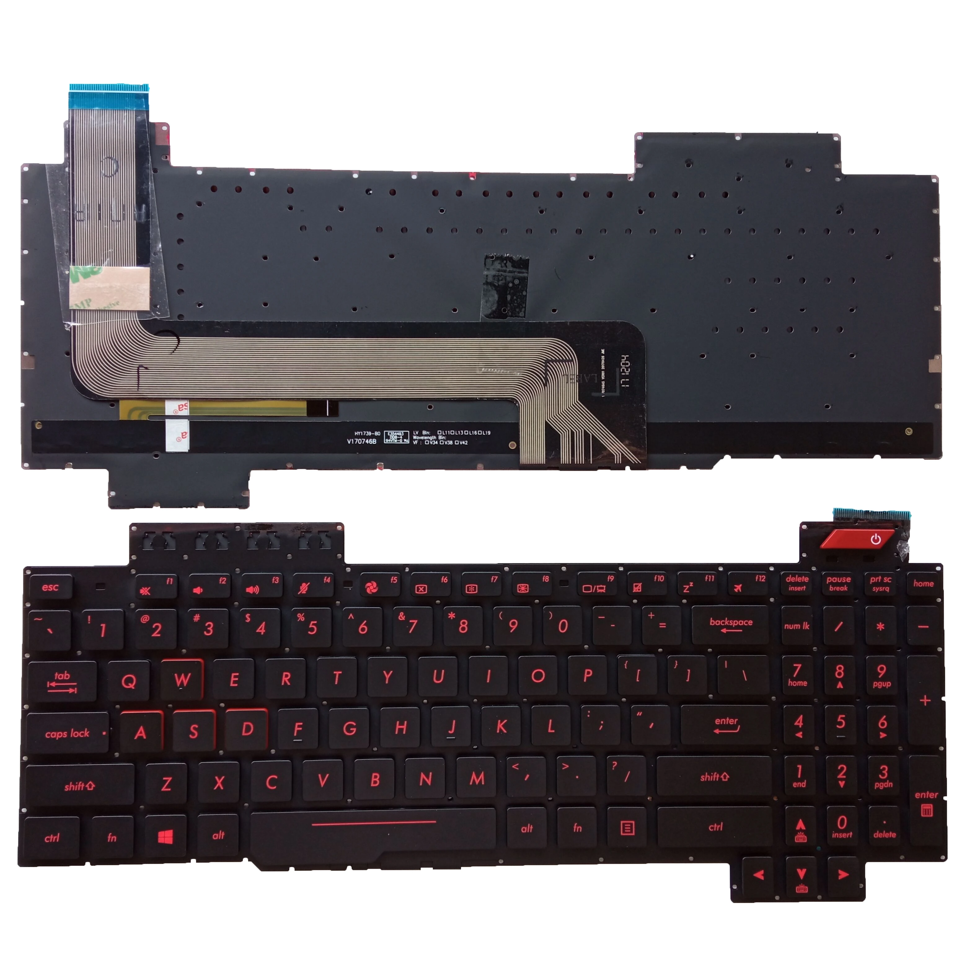 

Клавиатура для ноутбука ASUS ROG FX63 FX63V FX503VM FX503VD ZX63VE FZ63V GL503VS ZX63V v170746dk1 без указателя с красной подсветкой