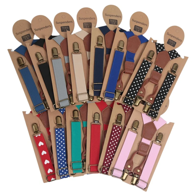 New Suspenders for Children Pants Apparel Kids Suspender Boys Girls Shirt Dress Wedding Party Clip-on Adjustable Y-back Braces
