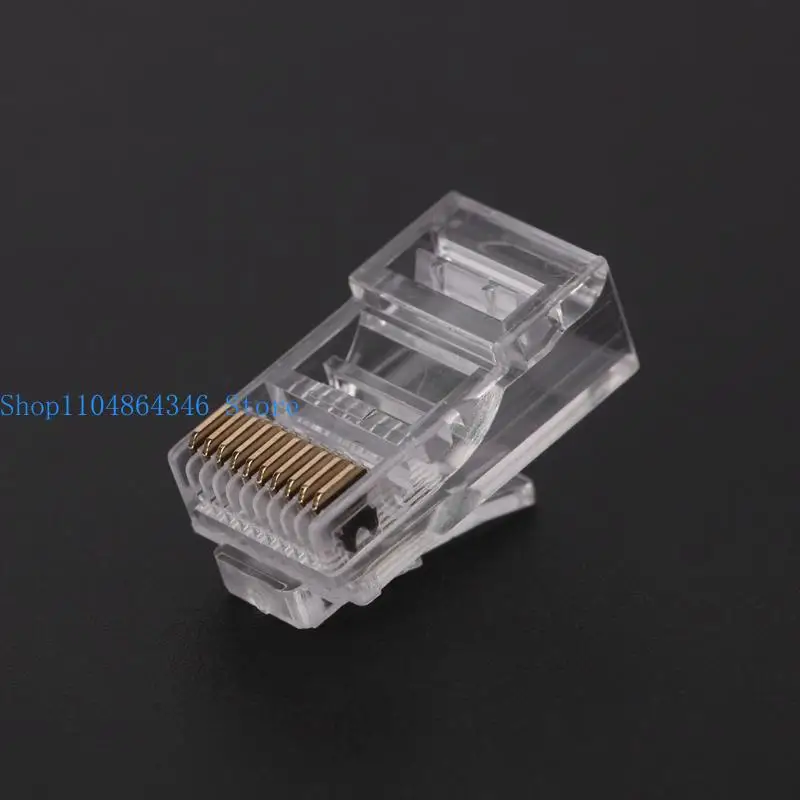 652F 50 Pieces Stranded 10P10C Cable Connector RJ48 Crystal Plug Modular Tool Replacement Part