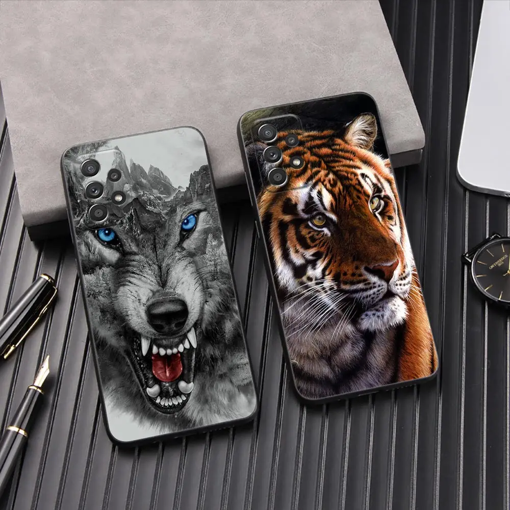 

Wolf Lion Tiger Animal Fundas For Samsung Galaxy A56 A55 A36 A26 A16 A54 A52 A72 A35 A34 A25 A21S A14 A06 Case Soft Phone Cover