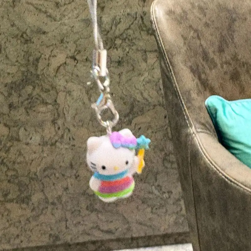 귀여운 핑크 엔젤 보우 케이크 헬로 키티 키체인 만화 일본 돌고래 복서 헬로 키티 펜던트 액세서리 생일 선물