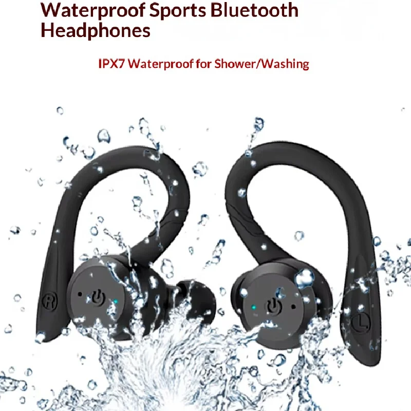 Wireless Bluetooth In Ear Sport Earbuds Ear Hook Waterproof Ipx7 Sweatproof Noise Cancelling Long Standby For Running Workout