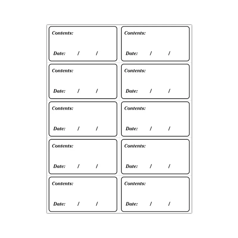 100 fogli/pacco data Sticker Home Storage Jar Label Waterproof Oil Resistant Storage Content Sticker etichette scrivibili