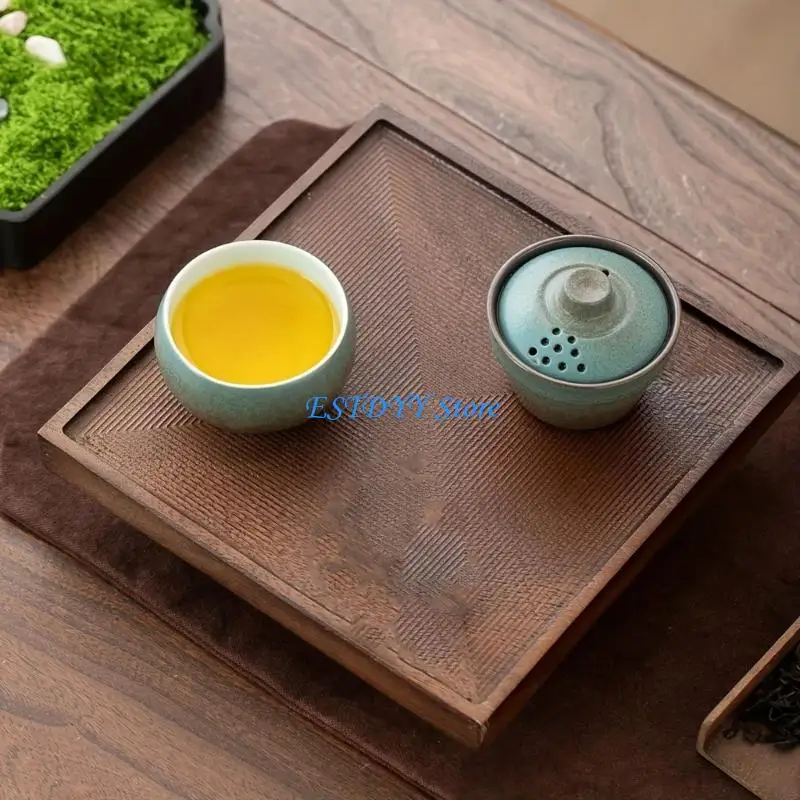 

G6DE Portable Brewing Set Exquisite Ceramic Tea Ware Ceramic Teapot and Tea Cup for Outdoor Camping Home Use Creative Gift