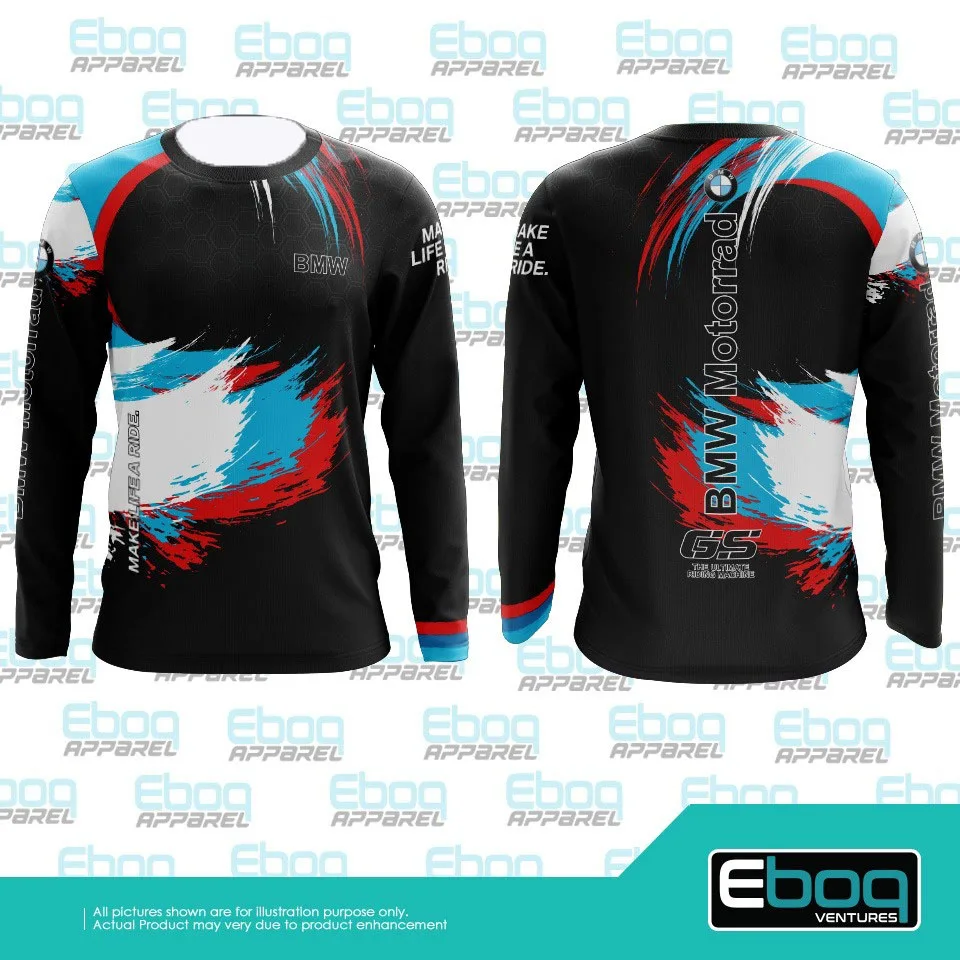 

BMW синий, красный и белый классический стиль граффити с чернилами, модная и спортивная мужская футболка с длинными рукавами для уличного велосипеда