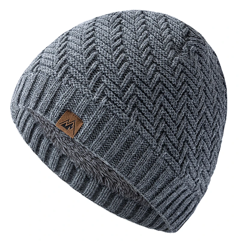 Unisex Peak Labal Czapki zimowe Modne czapki z dzianiny dla mężczyzn i kobiet Czapka z daszkiem Outdoor Pluszowe futro z podszewką Ciepłe czapki sportowe