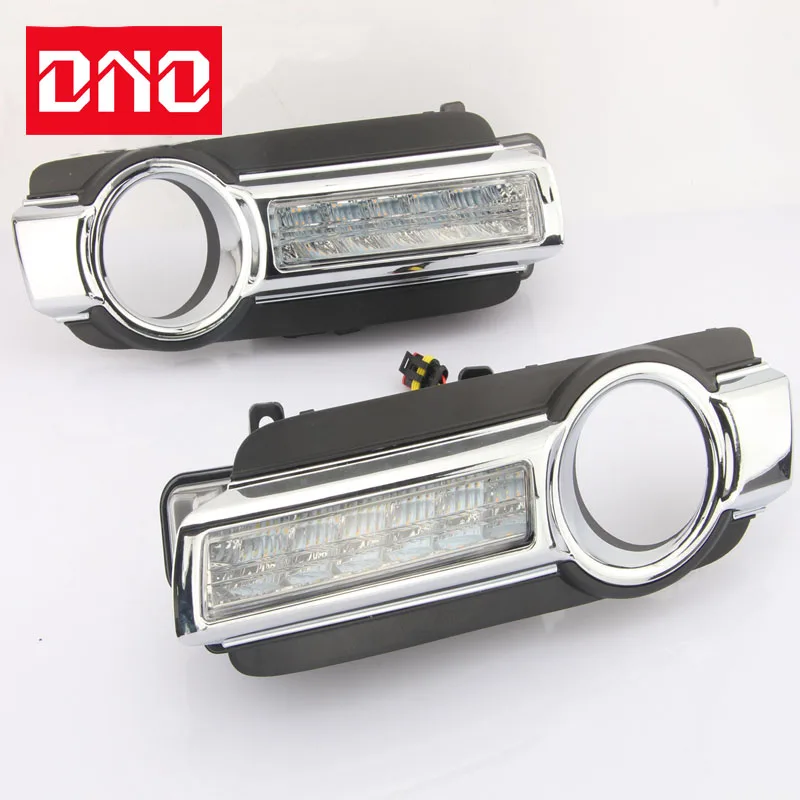  Car LED Daytime Running Lights For Mitsubishi Pajero Montero V93 2015 2016 2017 2018 DRL Yellow Signal Daylights Foglamp