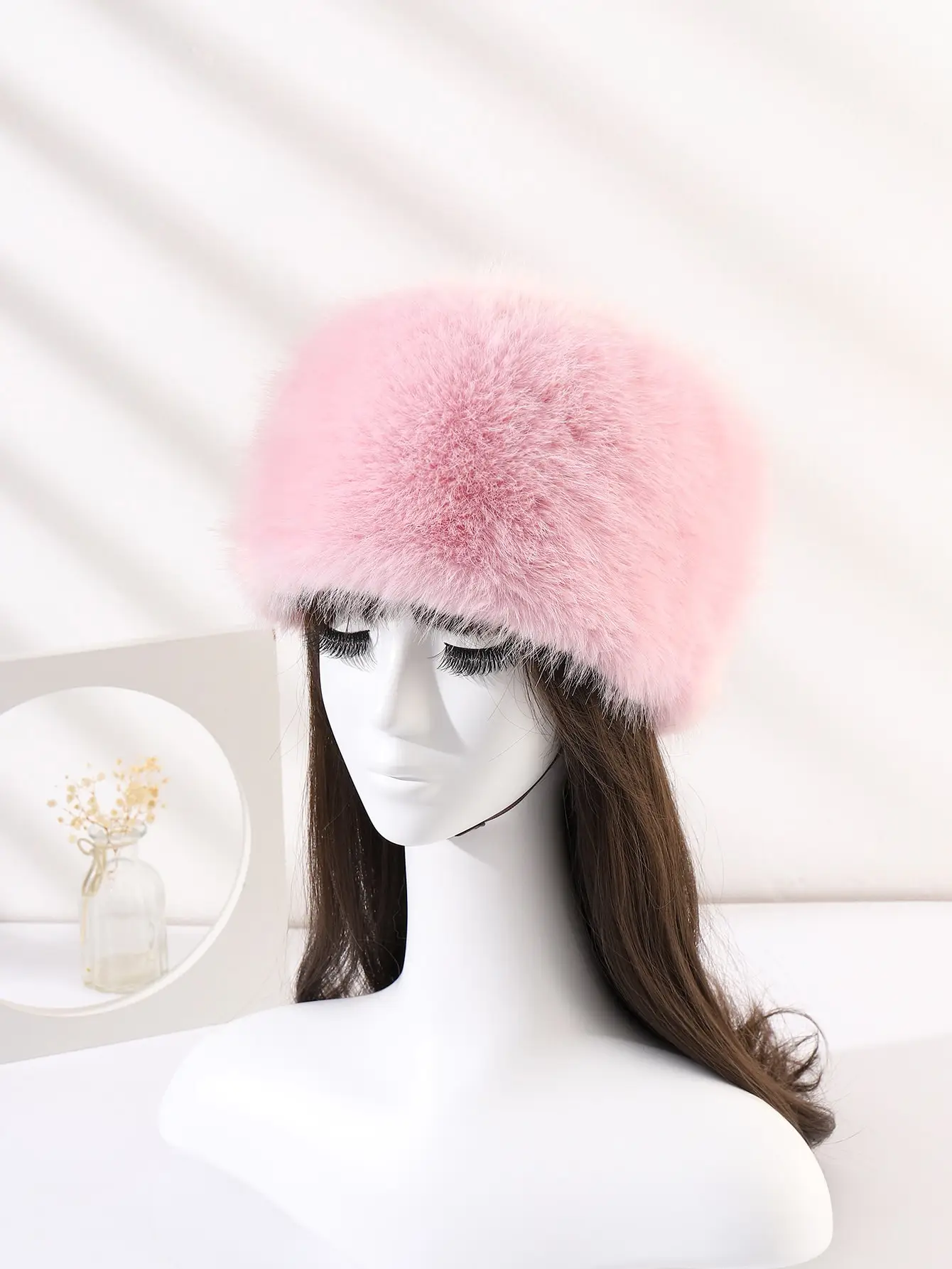 2023 Winter Thick Furry Hairband Fluffy Russian Faux Fur Women Girl Fur Headband Hat Winter Outdoor Earwarmer Ski Hats Hot