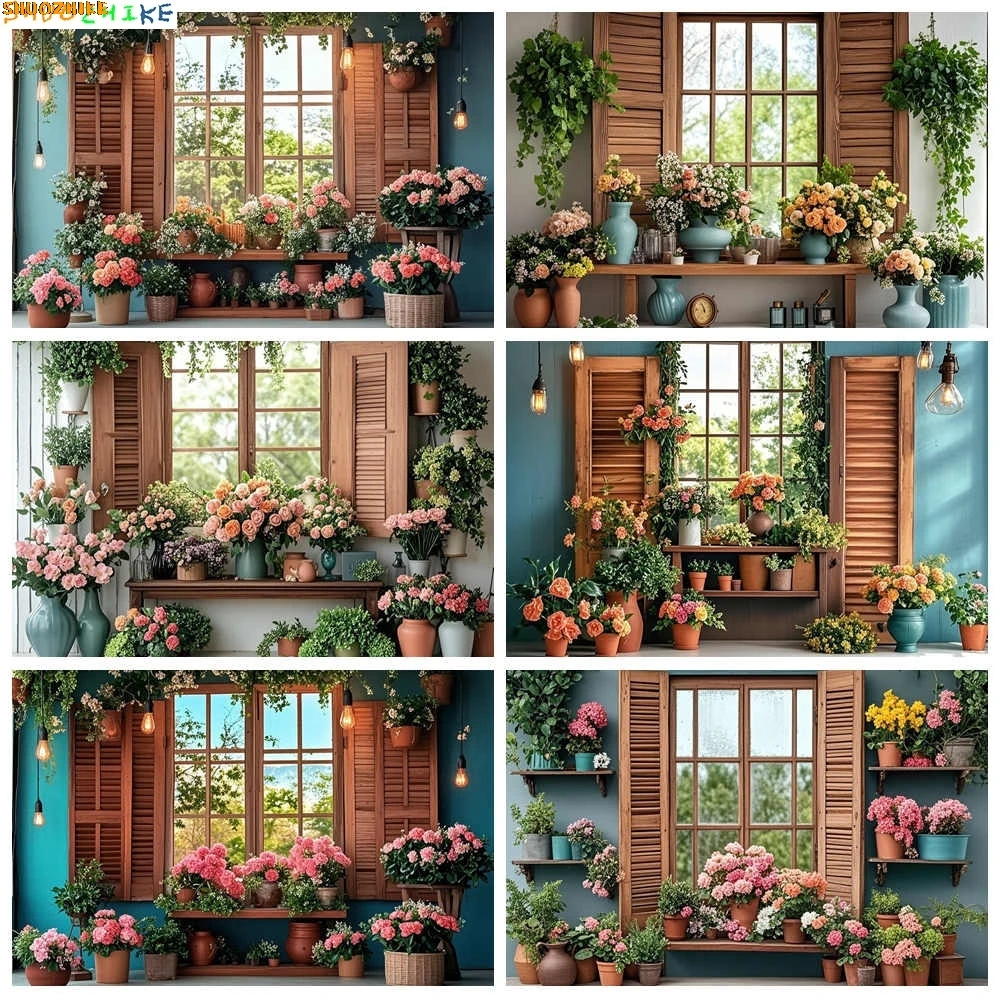 

Indoor Tent Children Birthday Photography Backdrops Props Happy Easter Day Rabbits Butterfly Eggs Flowers Photo Background RG-01