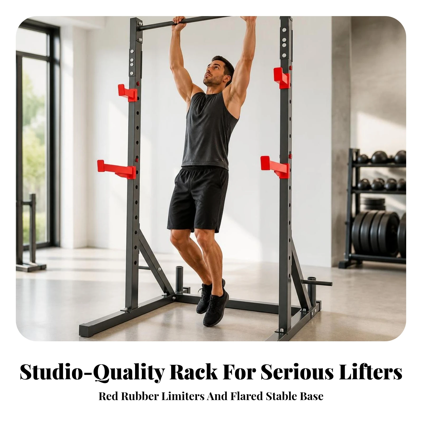 Squat Rack with Pull-up Bar Multifunctional Squat Rack with Pull up Bar Strength Training Station Heavy-Duty Adjustable