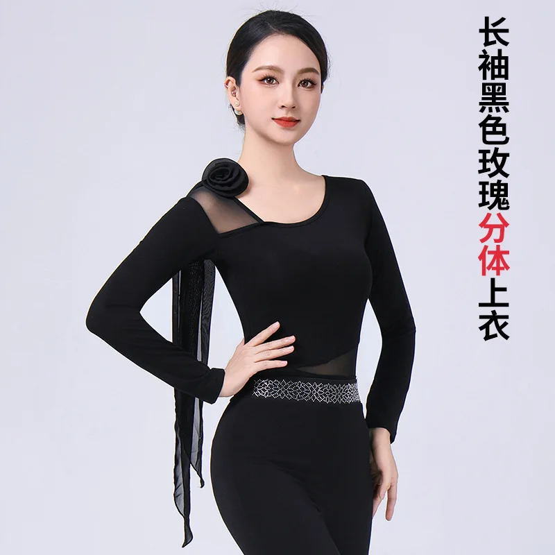 เสื้อผ้าฝึกซ้อมร่างกายเต้นรำละตินหญิงผู้ใหญ่เต้นรำบอลรูมรุ่นแคทวอล์คฝึกซ้อม