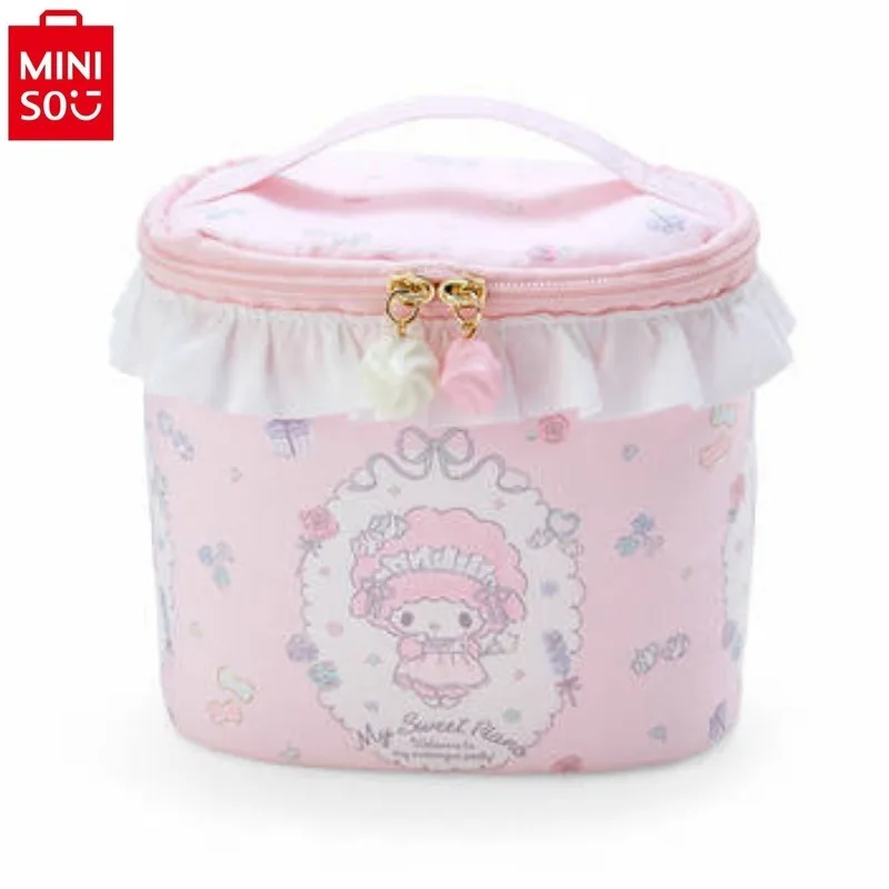 MINISO Sanrio Cartoon Print Cute Melody Handbag for Women High Quality Large Capacity Item Storage Makeup Bag