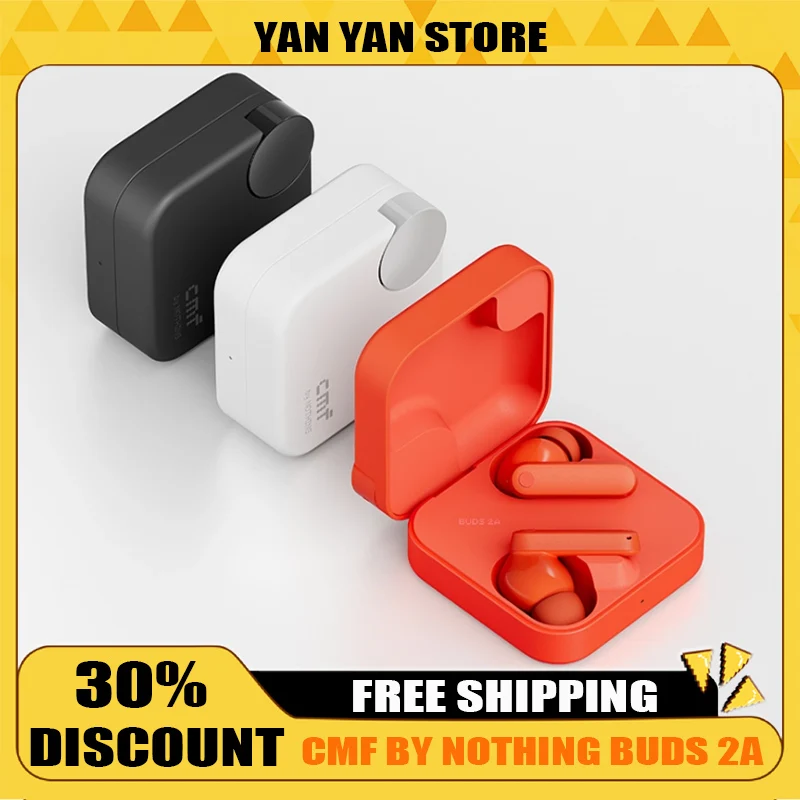 سماعة أذن CMF By Nothing Buds 2A داخل الأذن لاسلكية عالية الدقة ANC عمر بطارية طويل شحن سريع وتأخير منخفض للحد من الضوضاء