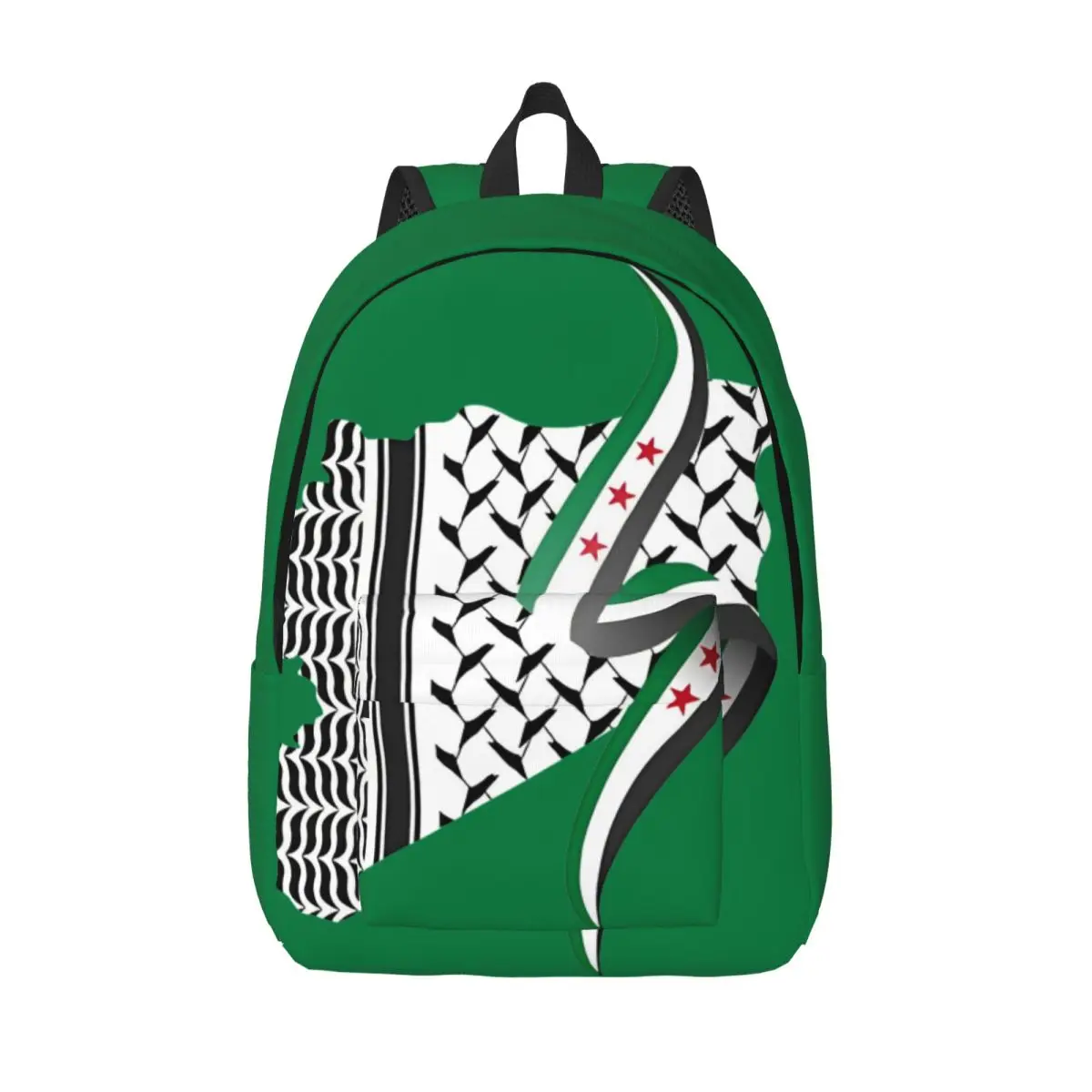 Syria Revolution Flag Map Syrian Independence Flag Backpack Sports Student Business Daypack for Men Women Laptop Canvas Bags