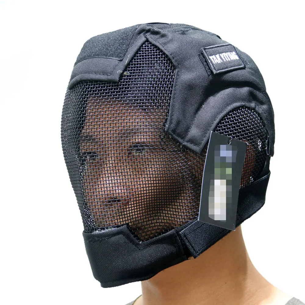 Tactical V6 Protective Mask Full Face Wire Mesh Guard Breathable Ear Protection for Airsoft Paintball Hunting Outdoor Safety