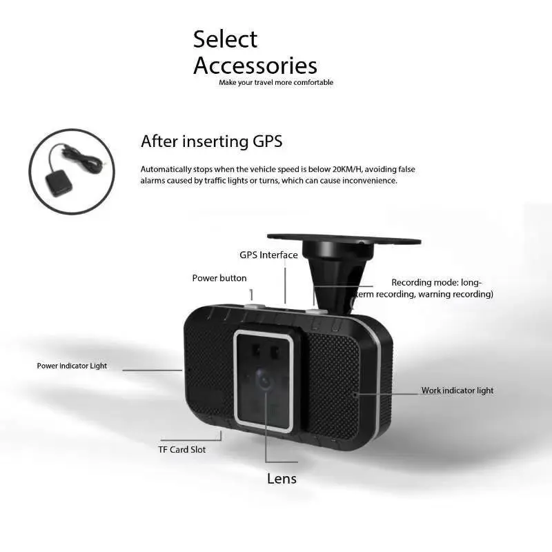 top Plug ang play DMS AI 1080P Intelligent anti Fatigue/Smoking/Yawn/Sleepy etc. GPS camrera Reminder for 12V/24V bus/truck/car