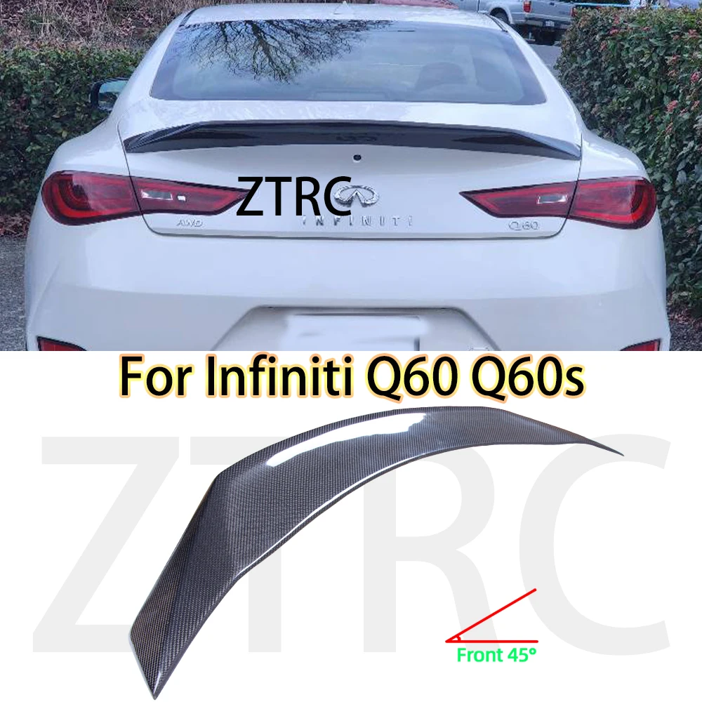 Car Spoiler For Infiniti Q60 Q60s ASPEC Style Real carbon fiber material Rear Spoiler Trunk wing 2013-2024