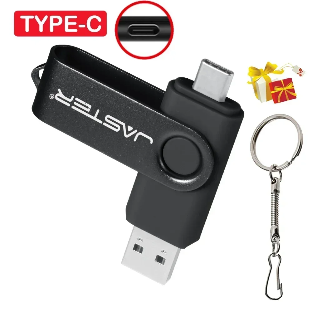 TYPE-C USB-Flash-Laufwerk 128 GB Stiftlaufwerk mit echter Kapazität 64 GB Kostenloser Schlüsselanhänger Memory Stick Kreatives Geschäftsgeschenk Rot U-Disk Blau 32G