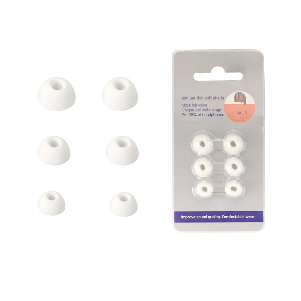 Silicone Eartips Earbuds Tips for ANKER Soundcore Liberty 5 Pro Earphone Kits Cover Replacement Eargels Earcap 6PCS Black White