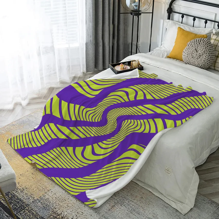 

Swirly Pattern Blanket Microfiber Flannel Cover Blanket Bedroom Living Room Sofa Soft And Comfortable Home Decoration