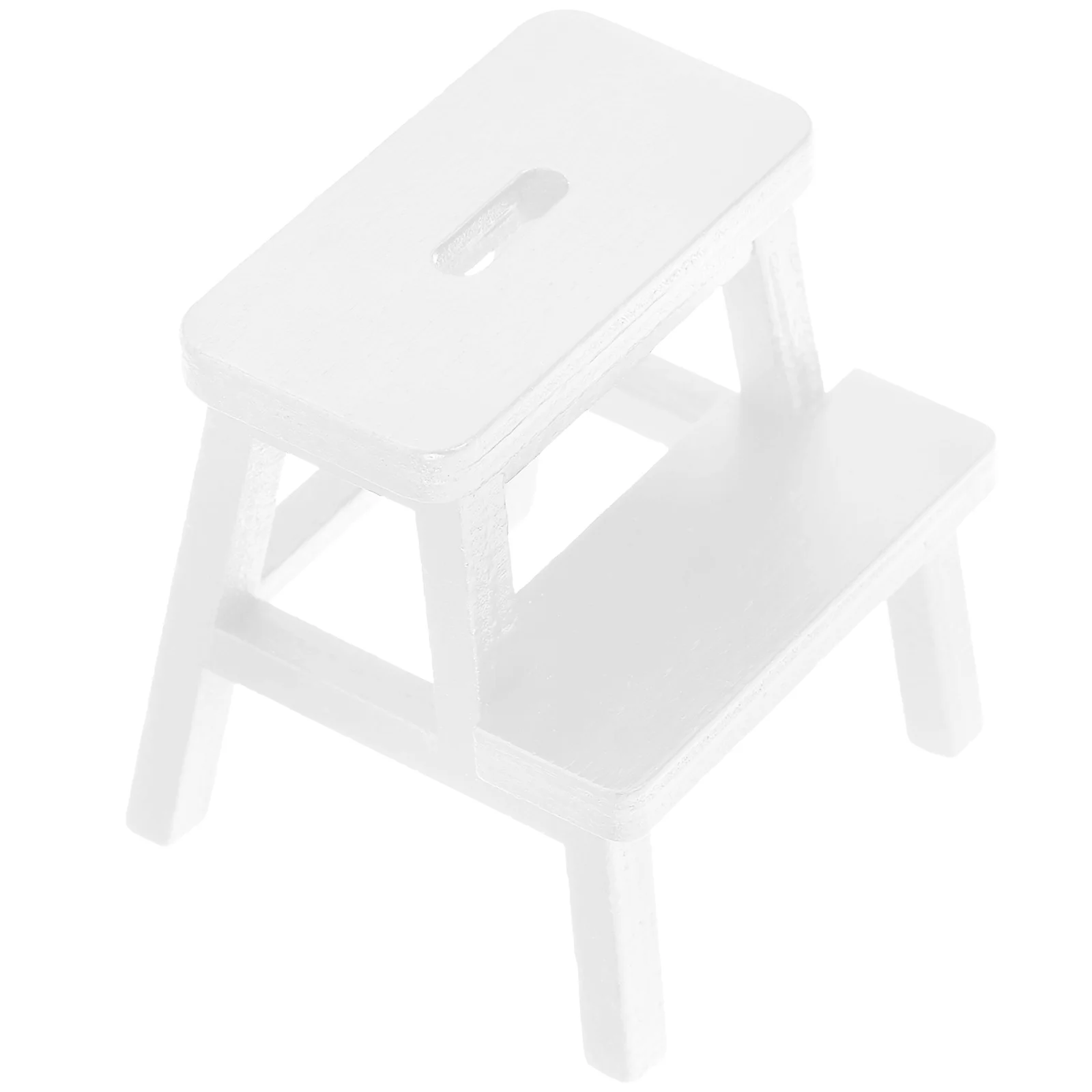 Mini Step Stool Chair Chairs Miniature Furniture House Adornment Double Layer Small Wooden Micro for Crafts