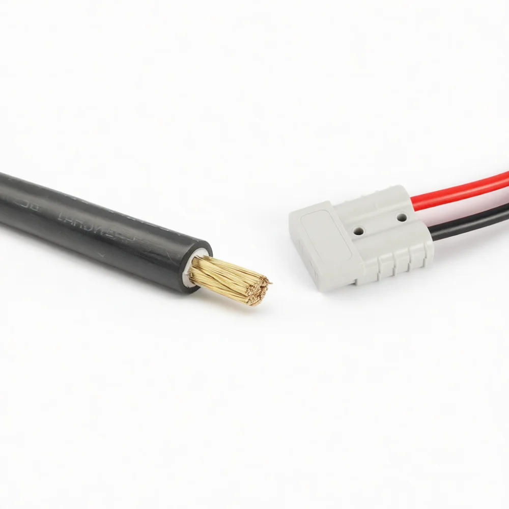 High Performance 50A Power Connector With Wire Silver Plated Contact Battery Charging Cable Industrial Electric Forklift