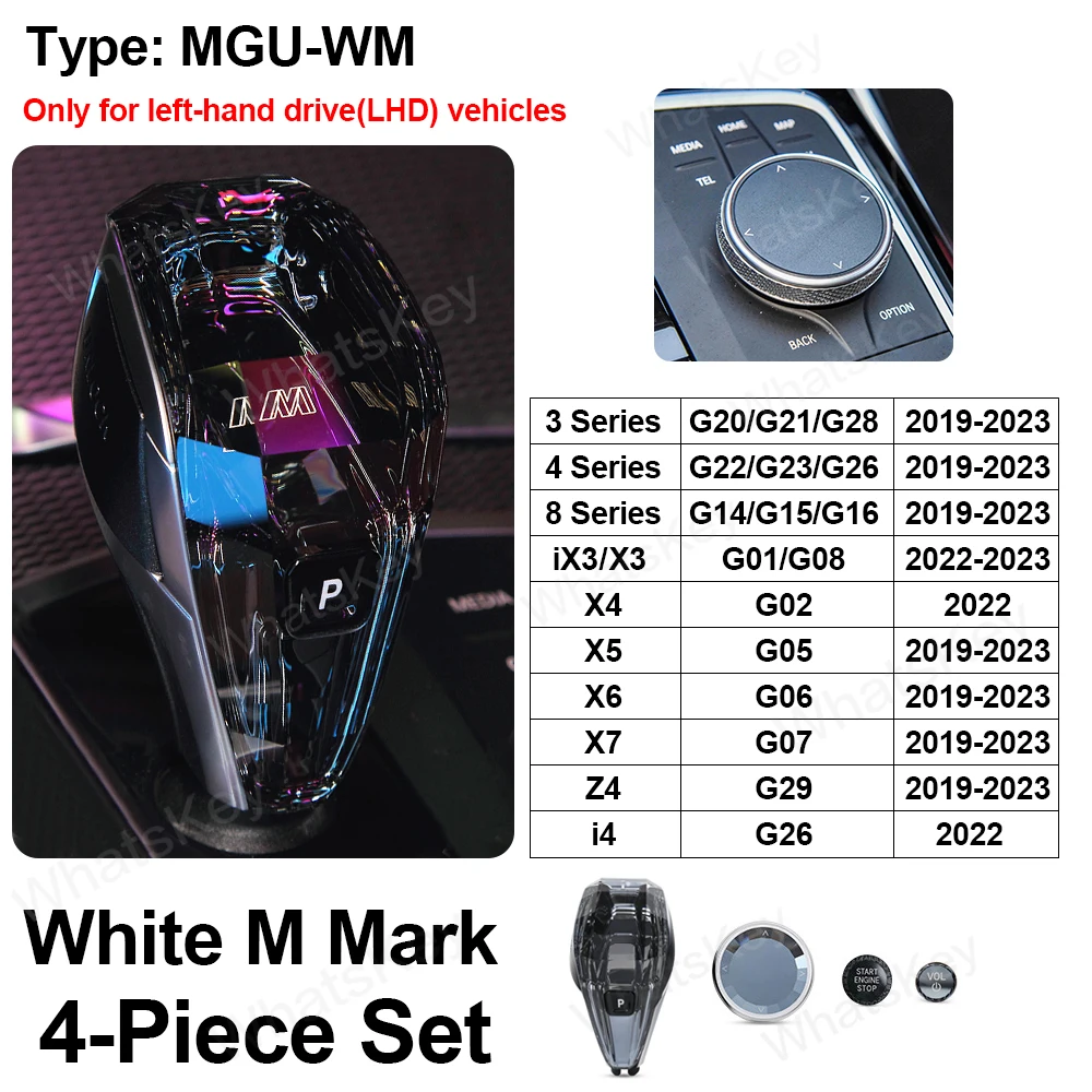 4-delige set Crystal Pookknop Hendel Voor BMW G20 G21 iX3 G08 X3 G01 X6 G06 X7 G07 X5 G05 Automatische Crystal Gear Handvat