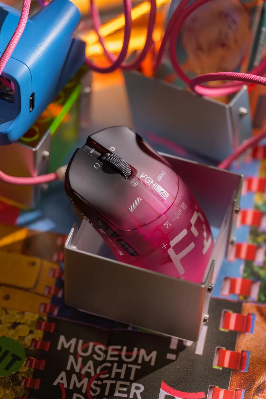 VGN Dragonfly F2 Turbo+ 2.4G Wireless Bluetooth Gaming Mouse Racing Red Lightweight PAW3355 8K 3 Mode Esports Mouse 26000DPI