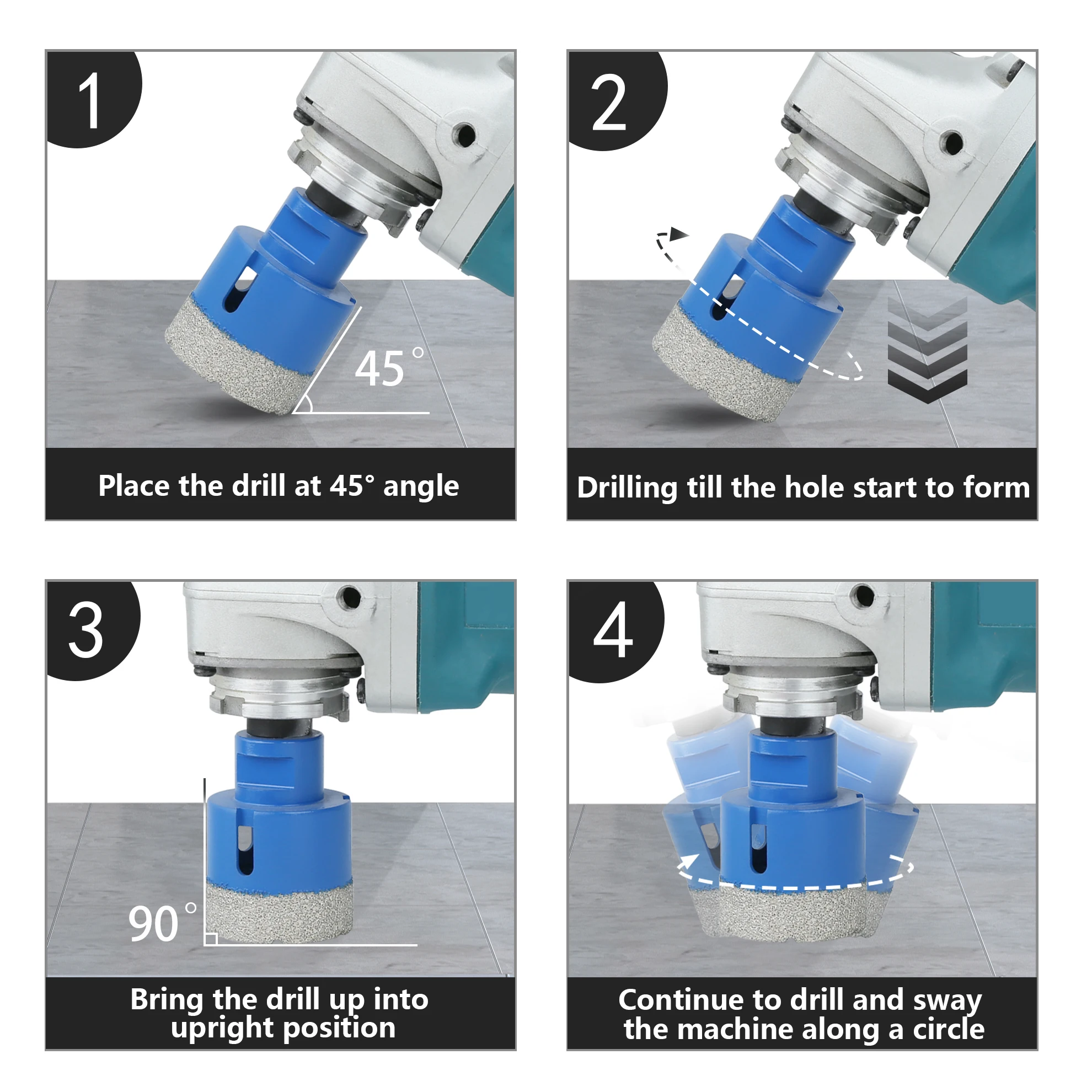 HEDA 1PC Dry Diamond Drilling Core Bit 6-120mm for Ceramic Tile Drill Bits Granite Marble Hole Saw With M14 Thread Opener