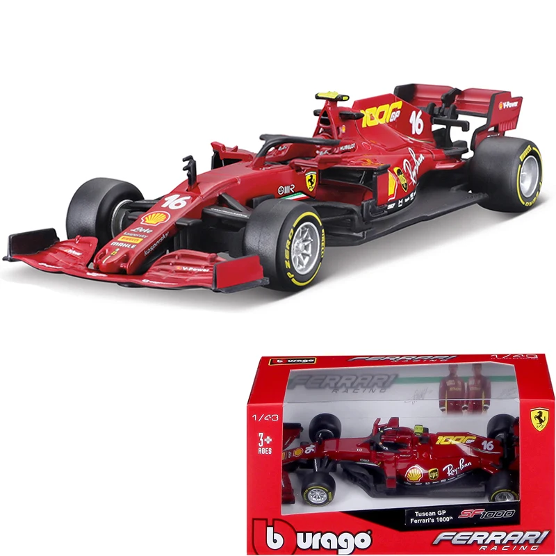 Bburago 1:43 2021-22 Ferrari F1 F1-55Formula SF21 #55 #16 Alloy Toy Car Model Carlos Sainz and Charles Leclerc Exclusive Race