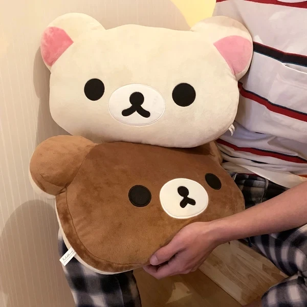 New Cartoon Rilakkuma Double sided Plush Face Pillow Cushion 37CM Kids Girls Boys Stuffed Toys For Children Christmas Gifts