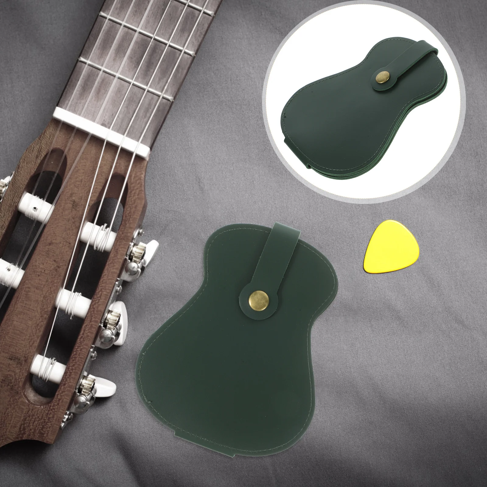 

Guitar Pick Holder Foldable PU Material Durable Storage Organizer Bag Large Capacity Convenient Carrying Guitar Accessory