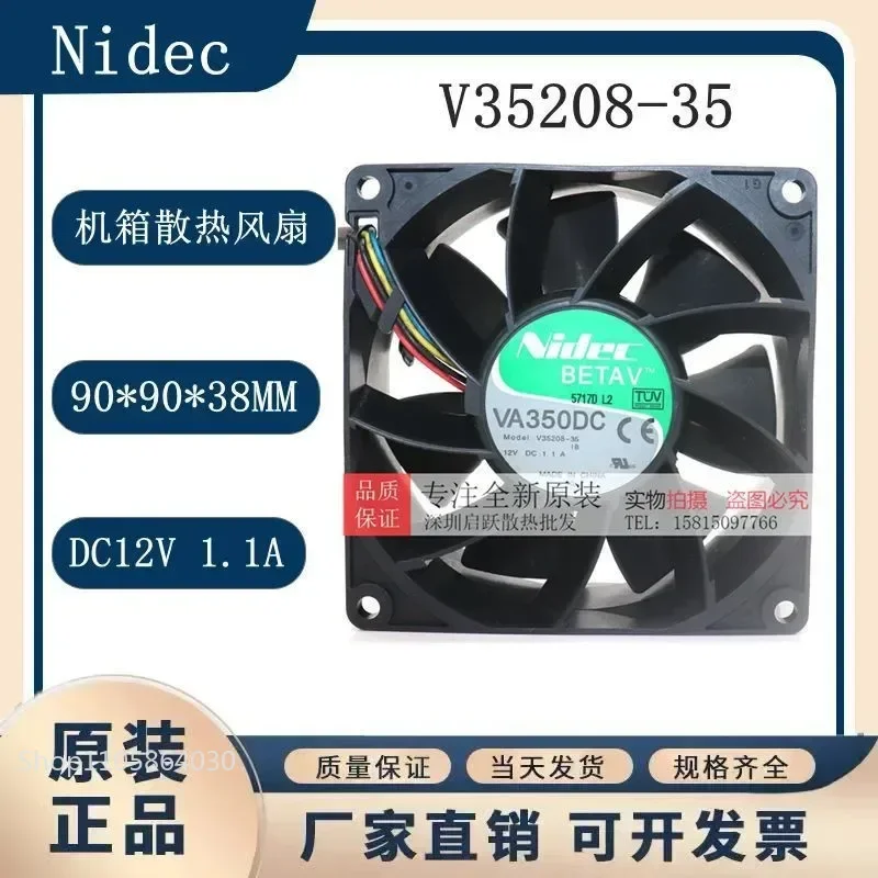 LY New VA350DC V35208-35 9038 12V 1.1A X3100 Chassis Cooling Fan for Electronics Enclosures