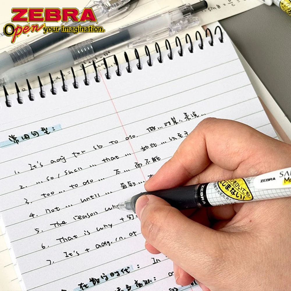 4PCS/Set Japan ZEBRA Gel Pens JJ77+JJ15 Press Type Black Ink Exam Pens 0.5mm Back To School CuteStationery Signature Pen