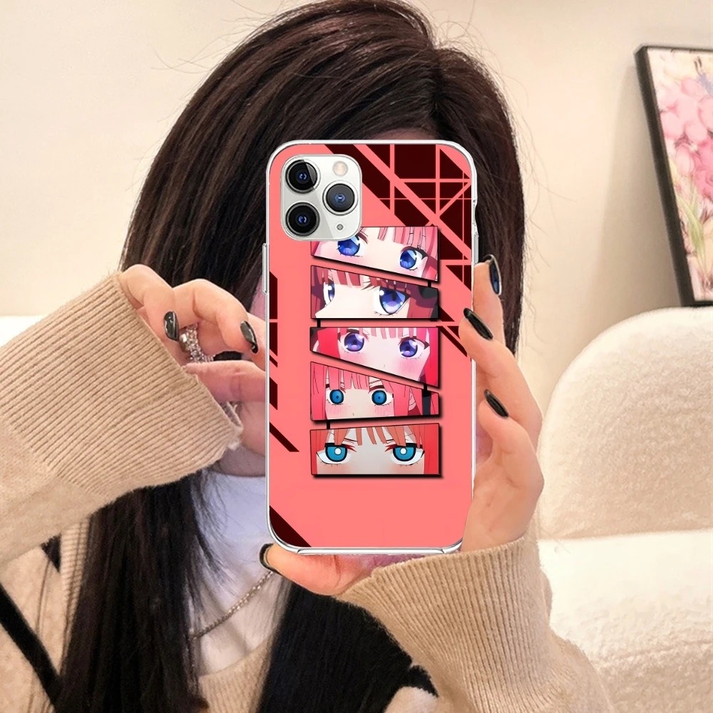 Cute Nakano Nino Mobile Cell Phone Case for iPhone 15 14 13 12 11 X XR XS 8 Pro Max Plus Mini Clear Transparent Cover Shell image 4