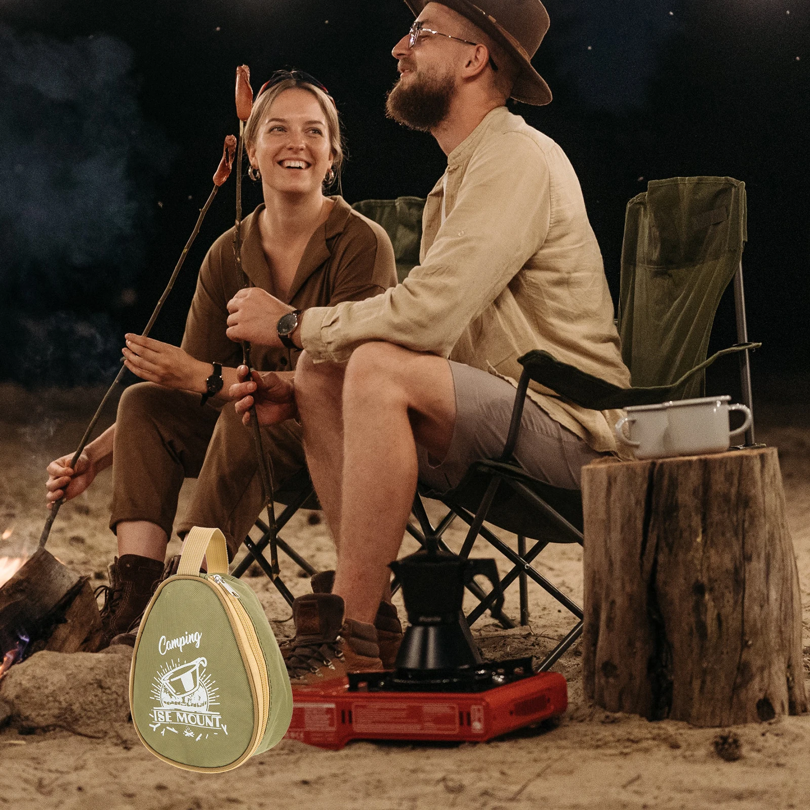 

Lightweight Portable Camping Cutlery Bag Multi-Function Storage Pouch For Outdoor Picnic Oxford Cloth Bowl Organizer