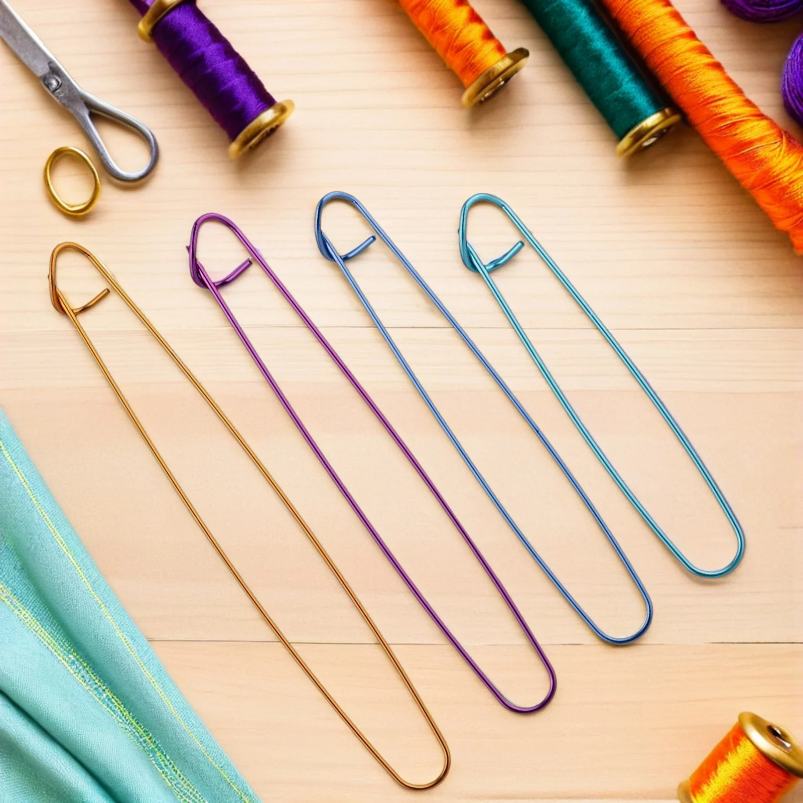 

24Pcs Stitch Holders for Knitting Colorful Safety Pin Style Secure Yarn Fixing Portable Crochet Accessories Set