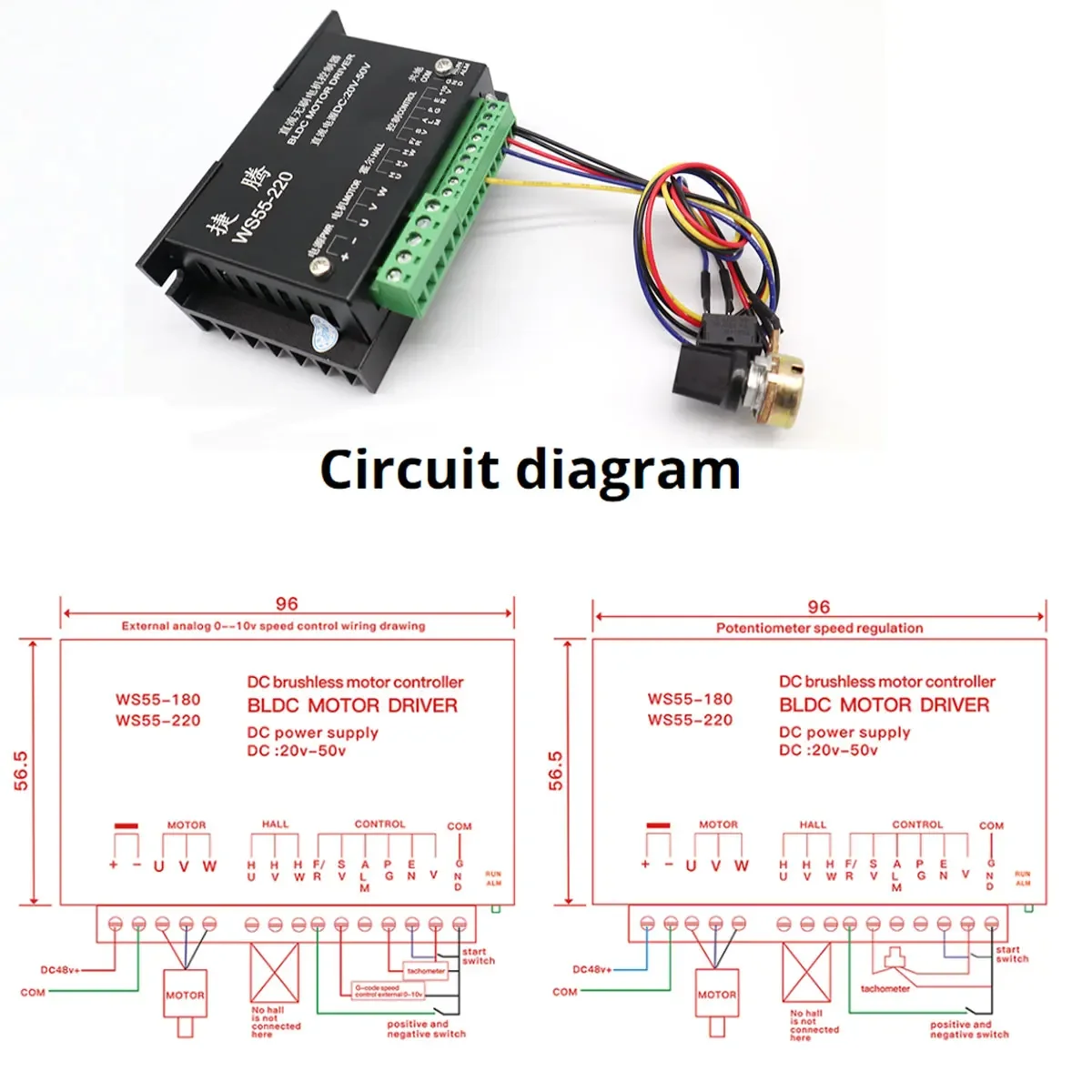 ER16/ER11 Collet 55mm PCB 500W  Air-cooled Brushless Spindle Motor Engraving Machine 48V 12000R Power Supply Driver +Clamp