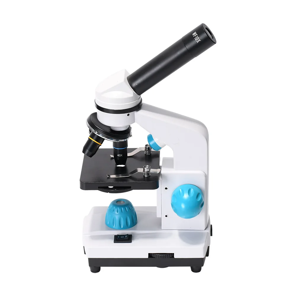 40X-1200X Monocular Biological Microscope Experimental Microscope Mechanical Stage