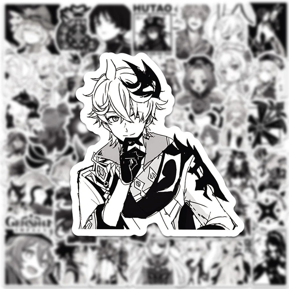 Genshin Impact Cartoon Sticker, Creative Anime, iPad, Bureau d\'ordinateur, Décoration de voiture, Imperméable, DIY, Vente en gros, 10 PCs, 30 PCs,