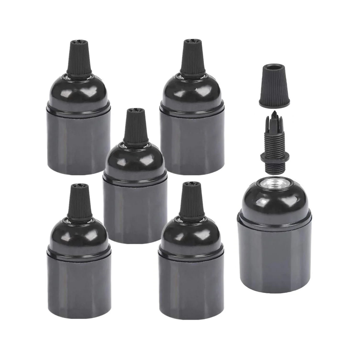 6-Pack Bakelite Lamphouder E26/ E27 Lampfitting Vintage Lampvoet Es Schroefhouder Voor Plafond/Hangende/Vloer