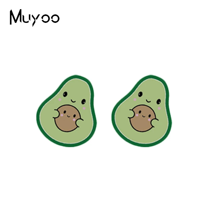 2021 New Cartoon Funny Cartoon Avocado Fruits Cartoon Handcraft Acrylic Epoxy Resin Stud Earrings