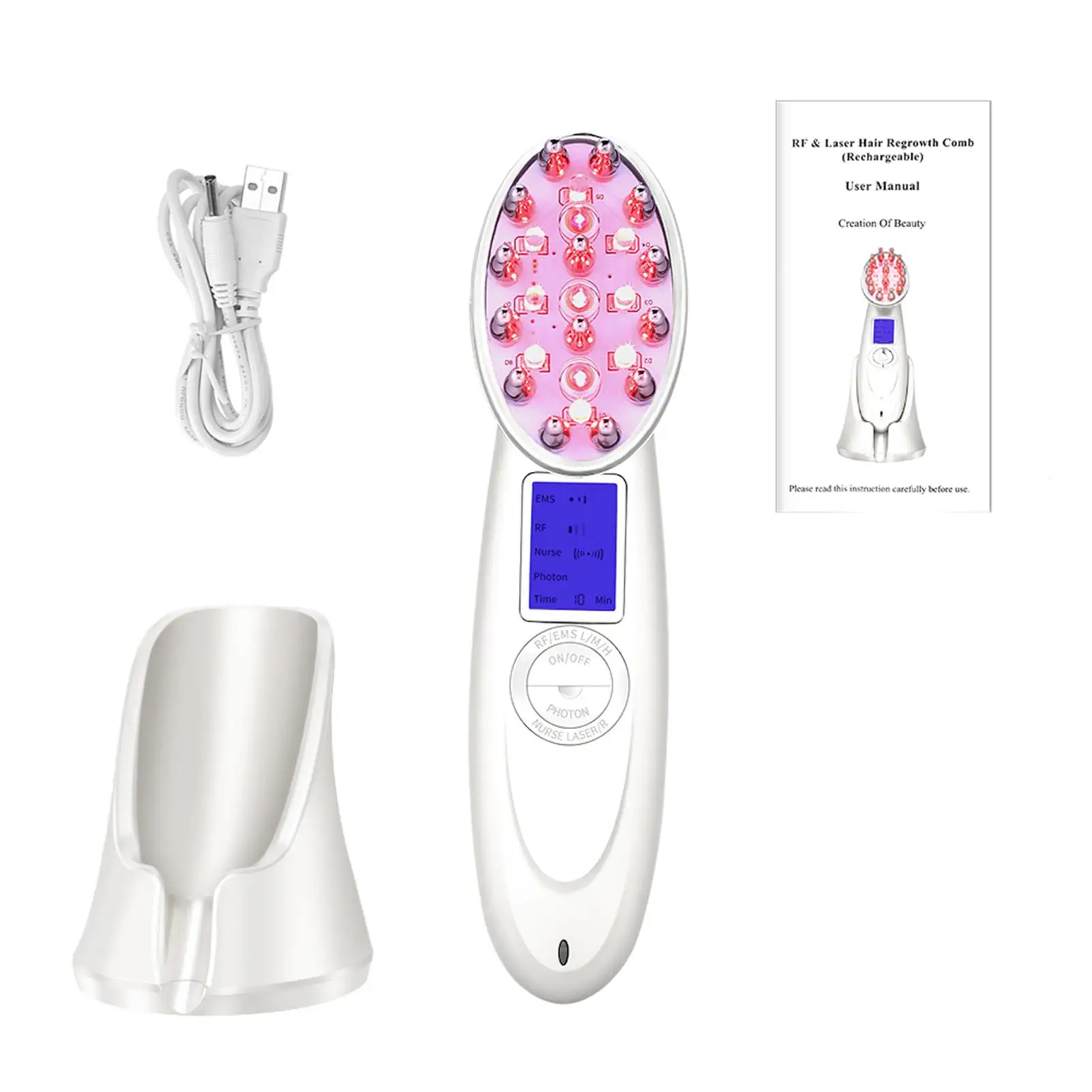 

LED Laser Hair Growth Comb Anti Hair Loss Massager Scalp Massage Brush